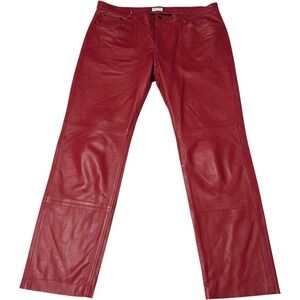 Ron Tomson Los Angeles Mens Red Leather Straight Leg Pants Size 40 Art 2475